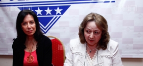 Press conference of actress Marie-Rose Abusefian and organizer of performances Greta Sahakyan