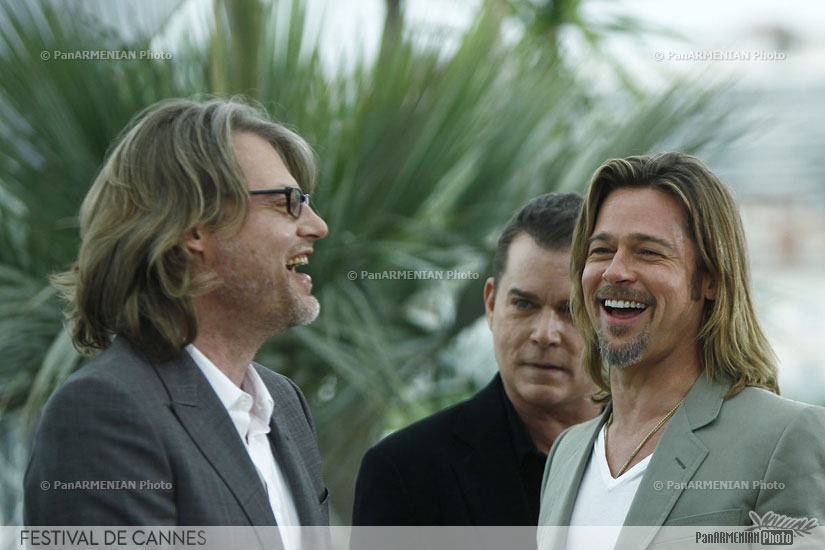 New Zealand's director Andrew Dominik, US actor Ray Liotta and US actor Brad Pitt 