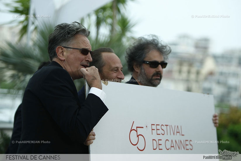 from left) French director and actor Benoit Delepine, Belgian actor Benoit Poelvoorde and French actor and director Gustave Kerven