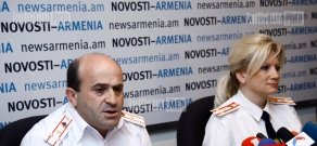 Press conference of RA Police Road Patrol Department head Norik Sargsyan and Nelly Duryan, the head of Armenian police department for juvenile affairs