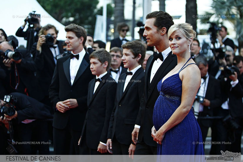 (From R) US actors Matthew McConaughey, Reese Witherspoon, Tye Sheridan and Jacob Lofland and director Jeff Nichols 