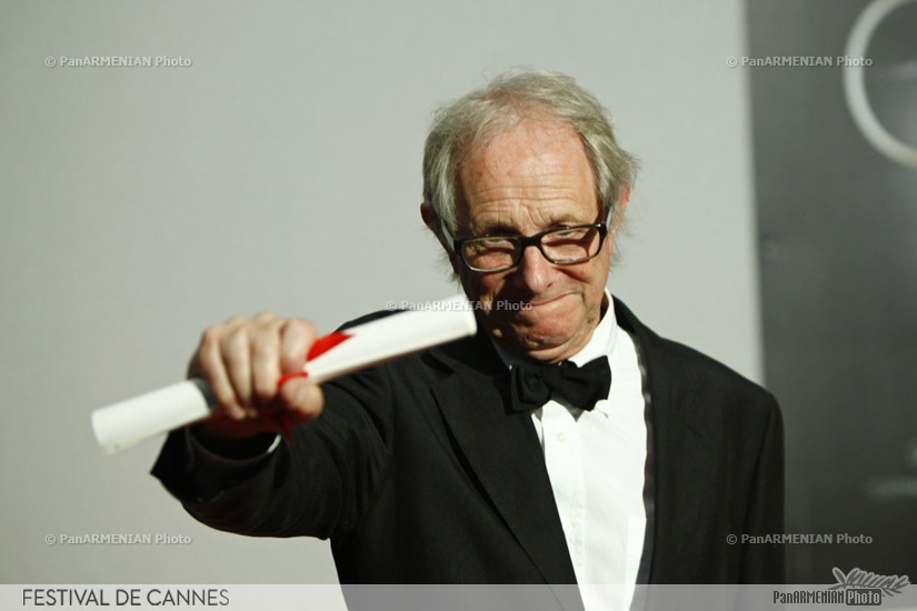British director Ken Loach after winning the Prix du Jury (Jury Prize) for his film 
