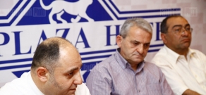 Press conference of Vachagan Galstyan, Mihrdat Madatyan and Ashot Kosyan concerning stress during exams