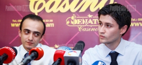 Press conference of The International and Comparative Law Center co-founder Levon Gevorgyan and  Taron Simonyan