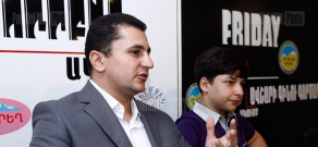 Press conference of Second Junior Music Awards organizer Mikayel Margaryan and 