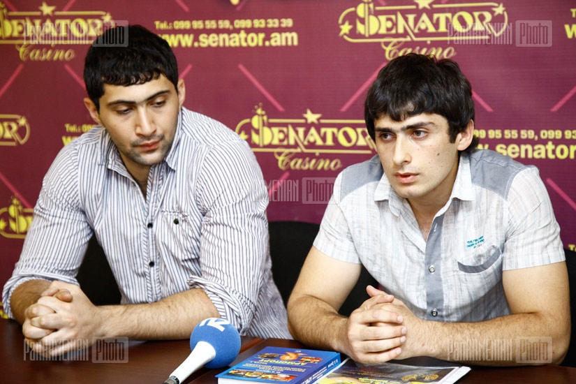 Press conference of arm-wrestlers Artavazd Nalbandyan and Ashot Sokhakyan 