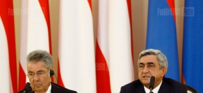 Совместная пресс-конференция президентов Армении и Австрии Сержа Саркисяна и Гайнца Фишера