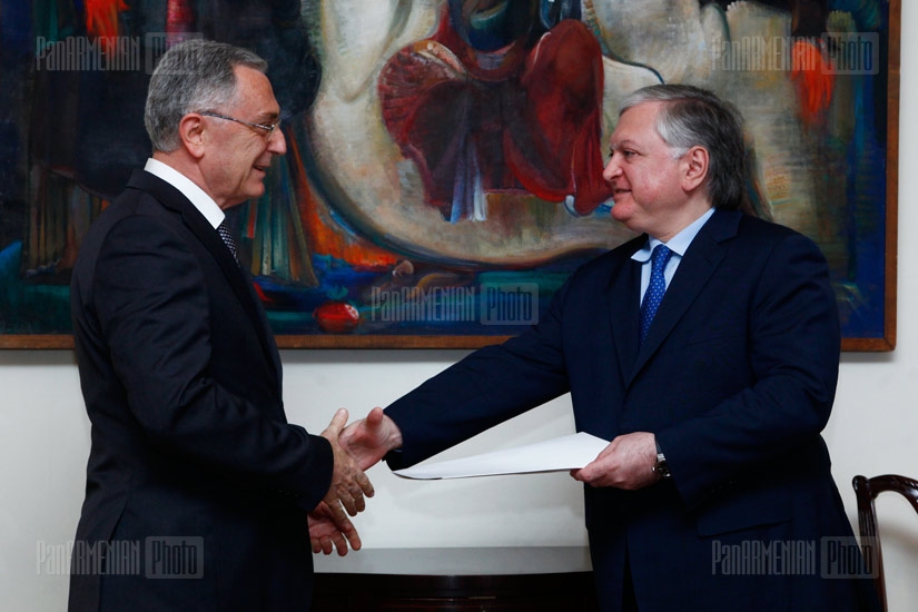 RA FM Edward Nalbandian receives the newly appointed ambassador of Albania to Armenia