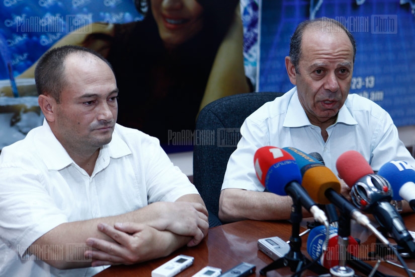 Press conference of Painters' Union President Karen Aghamyan and union representative Vahagn Galstyan 