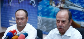 Press conference of Painters' Union President Karen Aghamyan and union representative Vahagn Galstyan 