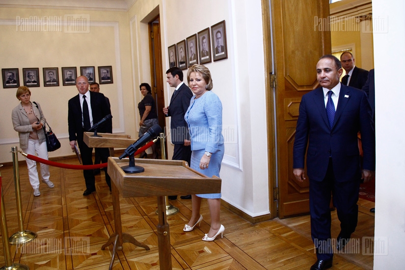 Press conference of Valentina Matvienko, chairperson of Russia's Federation Council