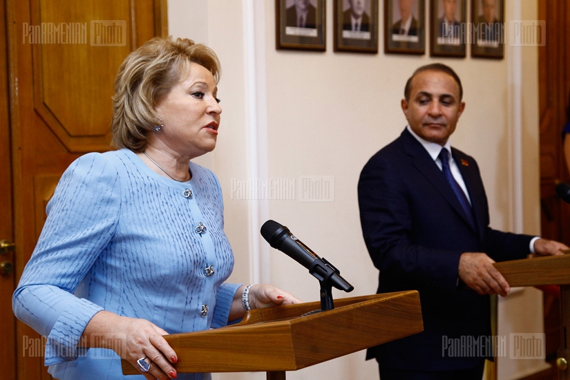 Press conference of Valentina Matvienko, chairperson of Russia's Federation Council