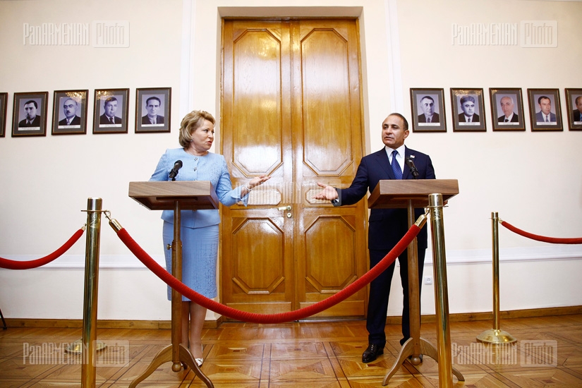Press conference of Valentina Matvienko, chairperson of Russia's Federation Council