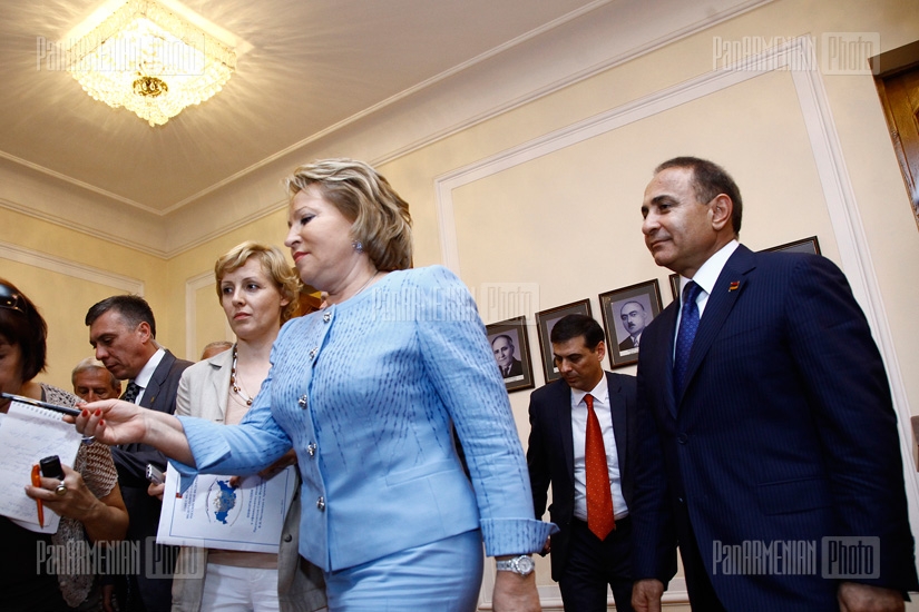 Press conference of Valentina Matvienko, chairperson of Russia's Federation Council