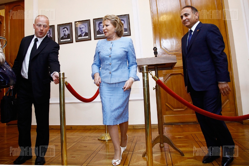 Press conference of Valentina Matvienko, chairperson of Russia's Federation Council