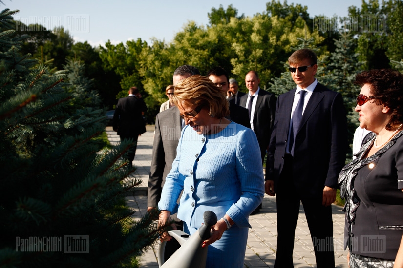 Valentina Matvienko, chairperson of Russia's Federation Council, visits Tsitsernakaberd	