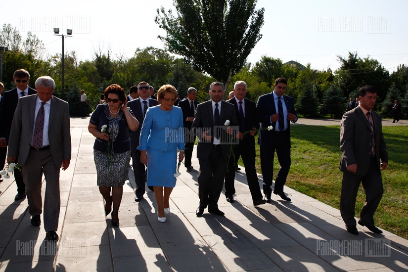 Valentina Matvienko, chairperson of Russia's Federation Council, visits Tsitsernakaberd	