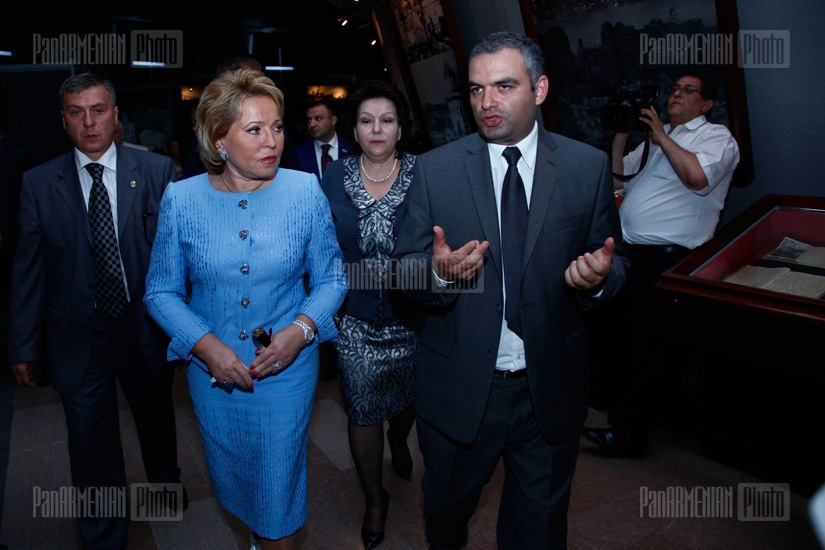 Valentina Matvienko, chairperson of Russia's Federation Council, visits Tsitsernakaberd	