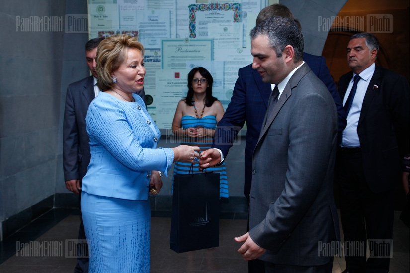 Valentina Matvienko, chairperson of Russia's Federation Council, visits Tsitsernakaberd	