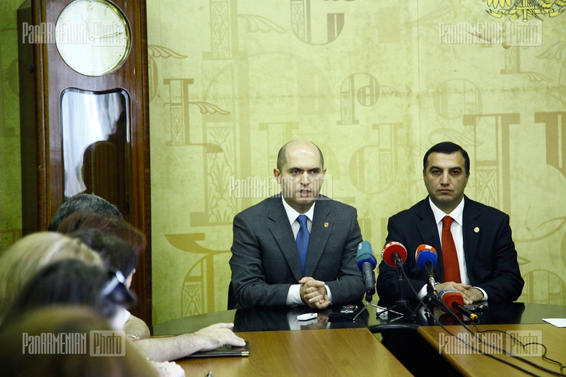 Meeting of RA Minister of Education and Science Armen Ashotyan and Minister of Labour and Social Affairs Artem Asatryan