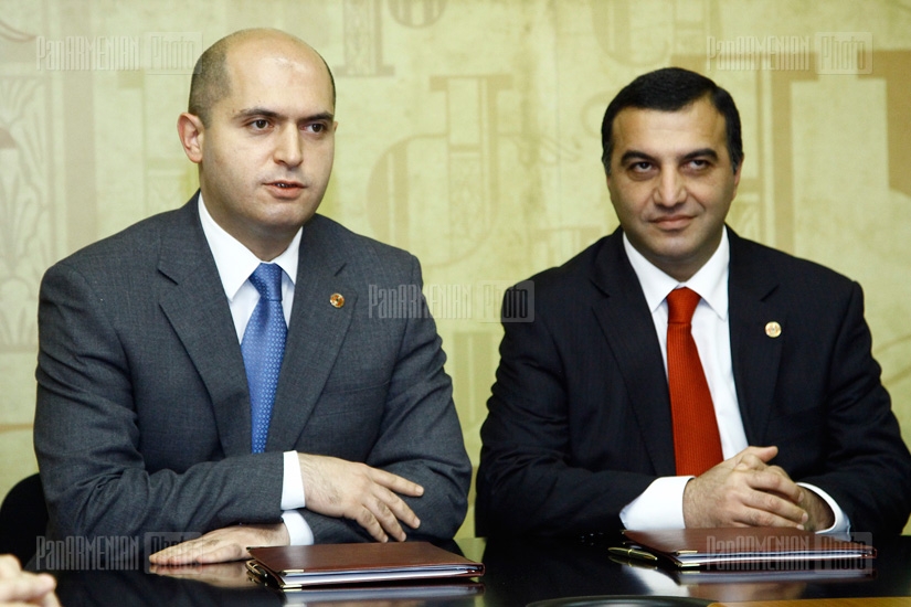 Meeting of RA Minister of Education and Science Armen Ashotyan and Minister of Labour and Social Affairs Artem Asatryan