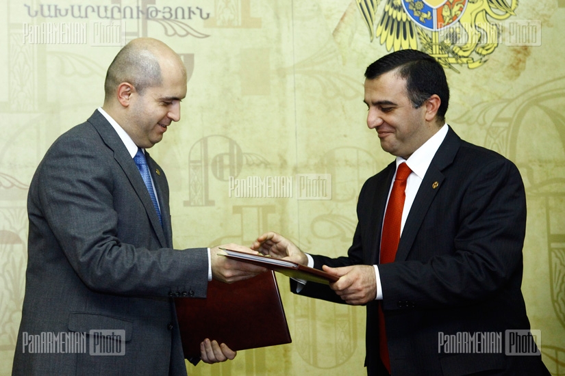 Meeting of RA Minister of Education and Science Armen Ashotyan and Minister of Labour and Social Affairs Artem Asatryan