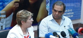 Press conference of National Association of Consumers of Armenia Melita Hakobyan and 