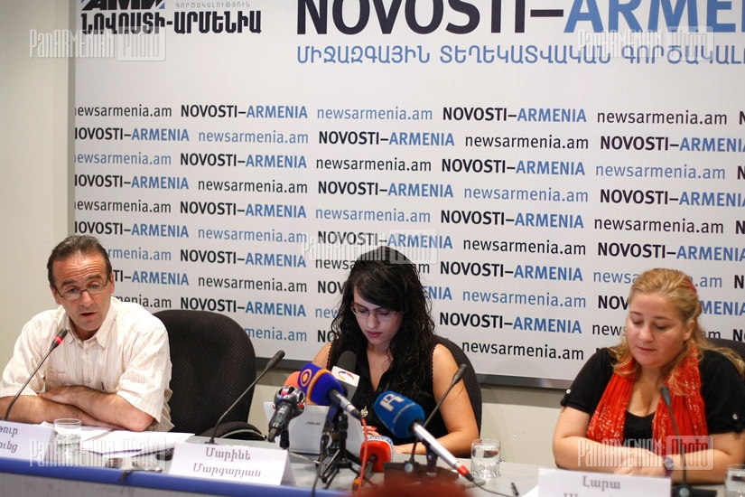 Пресс-конференция Артура Сакунца, Лары Агаронян и Марине Саркисян