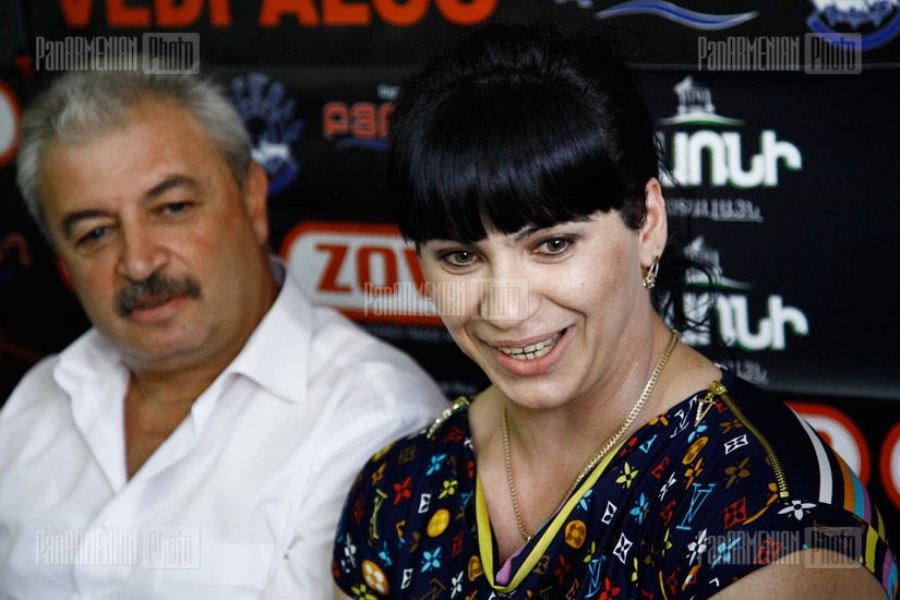   Press conference of Olympic bronze medalist, weightlifter Hripsime Khurshudyan and Artashes Nersisyan