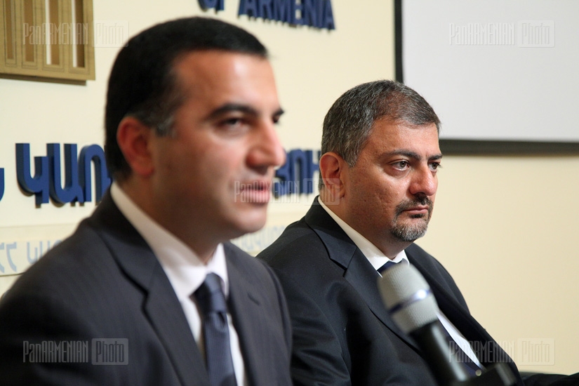 Press conference of RA Minister of Finance Vache Gabrielyan and Ministry of Labour and Social Affairs Artem Asatryan