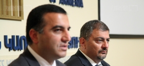 Press conference of RA Minister of Finance Vache Gabrielyan and Ministry of Labour and Social Affairs Artem Asatryan