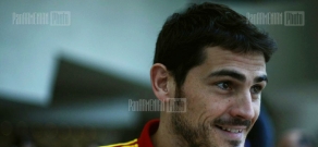 Spain's national football team's press conference and meeting with fans on the eve of Georgia-Spain match