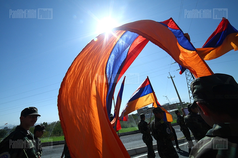  Procession towards Yerablur in commemoration of Gurgen Margaryan