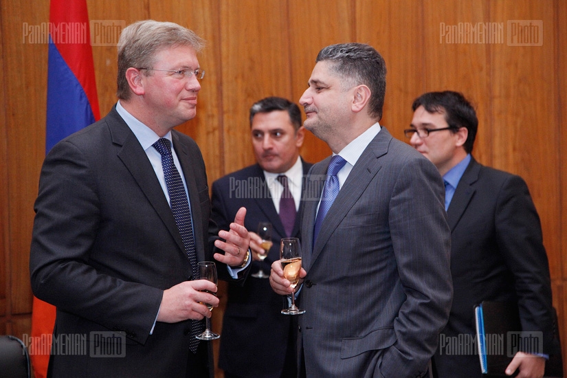 Armenian PM Tigran Sargsyan meets EU Commissioner for Enlargement and Neighborhood Policy Stefan Fule