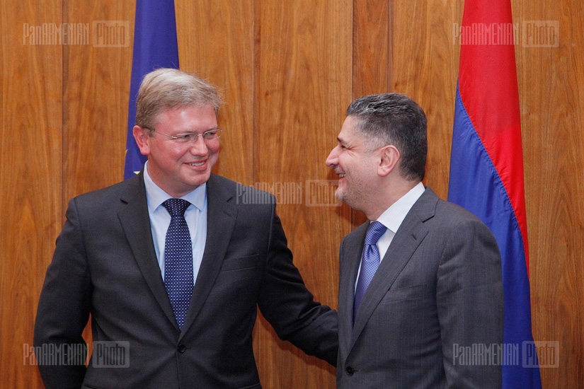 Armenian PM Tigran Sargsyan meets EU Commissioner for Enlargement and Neighborhood Policy Stefan Fule