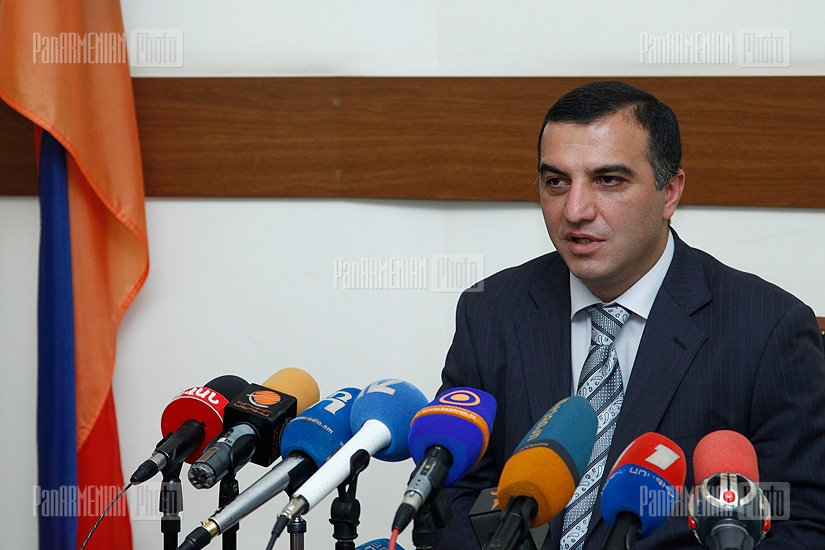 Press conference of  Minister of Social Affairs and Labor. Artem Asatryan