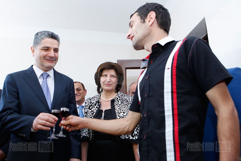 RA PM Tigran Sargsyan at the ceremony of awarding apartments in Maralik, Shirak region