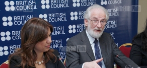 Press conference of linguist David Crystal and Director of British Council Armenia Arevik Saribekyan