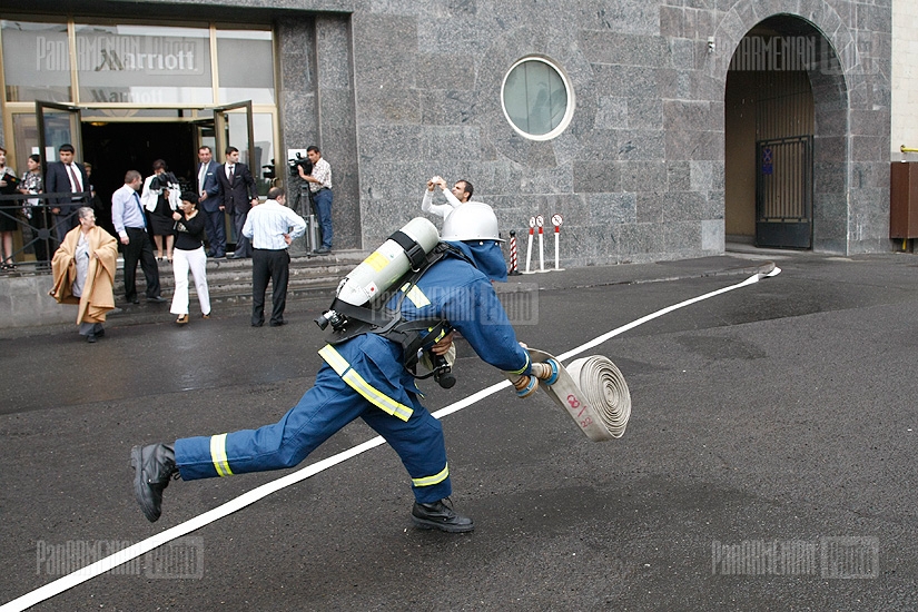 Demonstrative special tactical training-exercise of firefighting