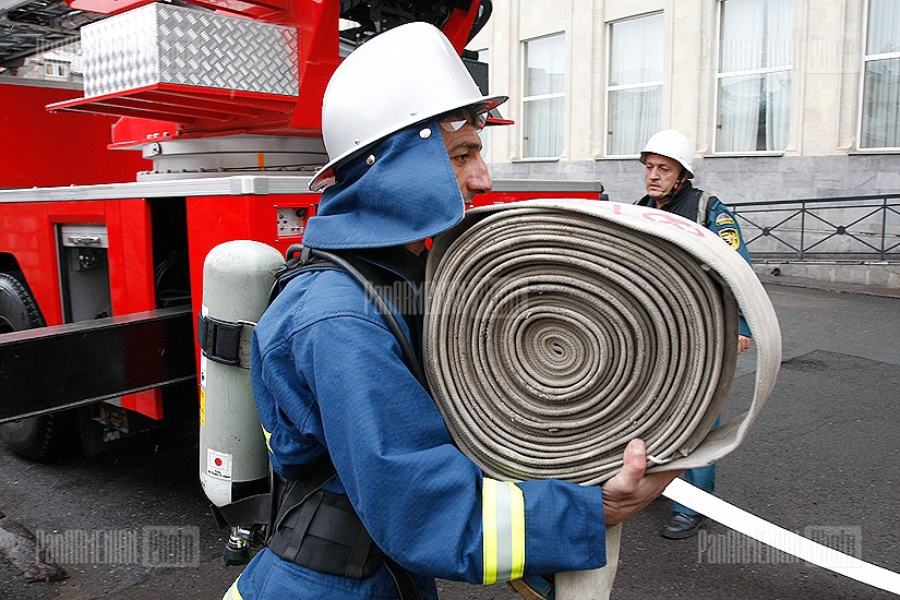 Demonstrative special tactical training-exercise of firefighting