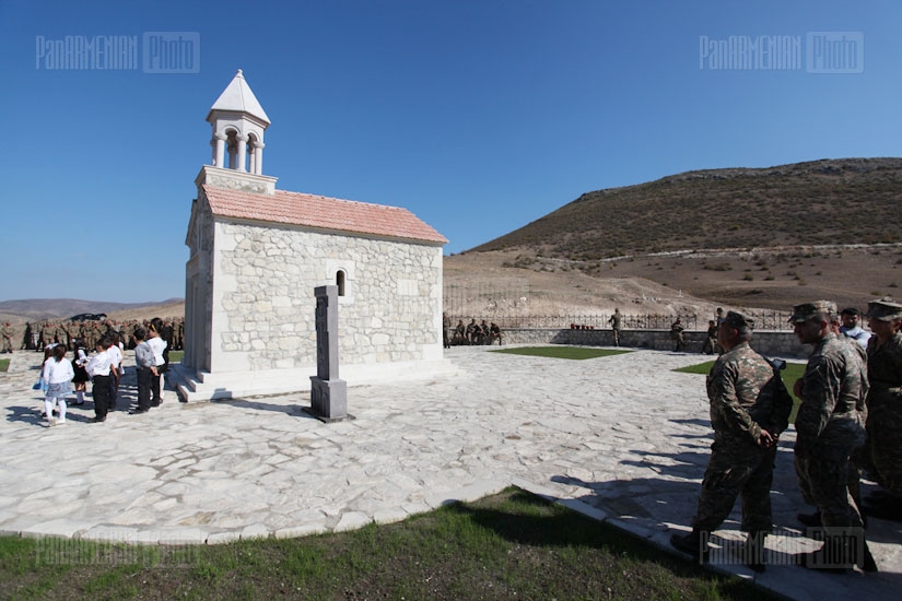 Blessing of bells and the cross of St. Gevorg church in Horatagh village of Martakert region, Artsakh