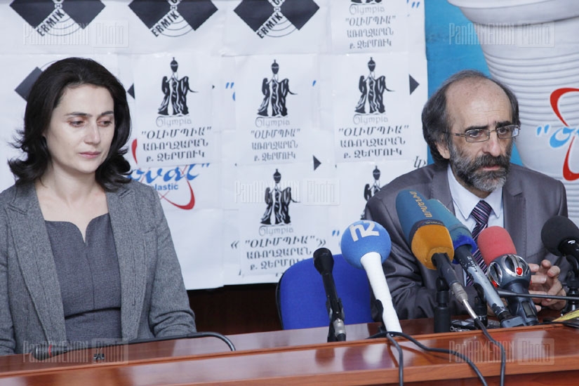 Press conference of Yerevan Perspectives 13th annual musical festival Founder Stepan Rostomyan and General Manager Sona Hovhannisyan 