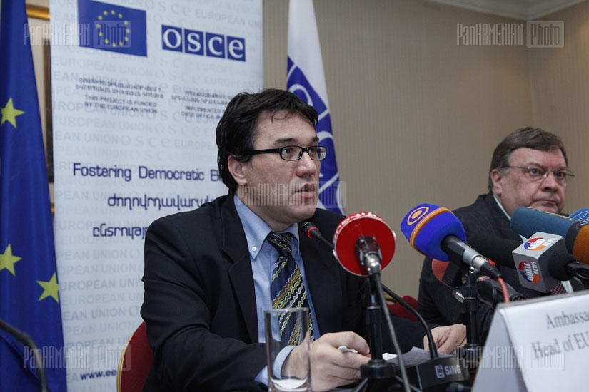 Press conference about Fostering Democratic Elections program launched by EU and OSCE