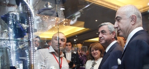 President Serzh Sargsyan attends opening of jewelry exhibition
