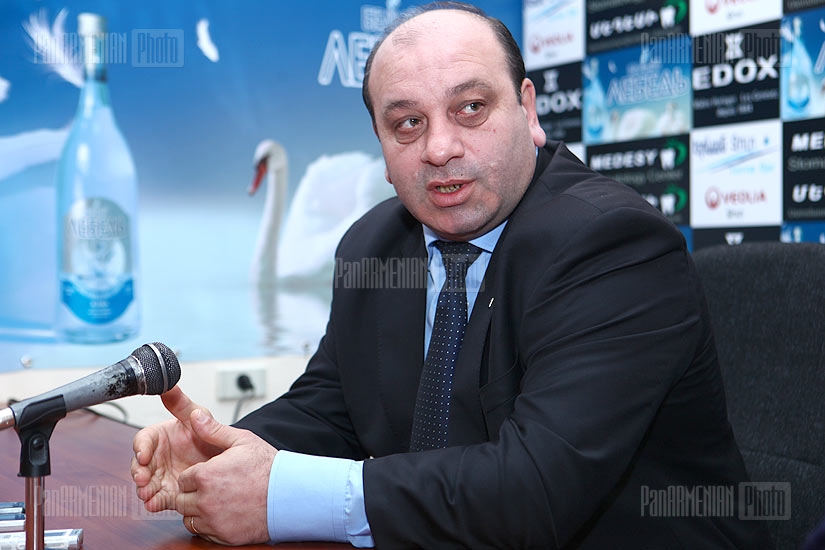 News conference of Orinats Yerkir member Hovhannes Margaryan