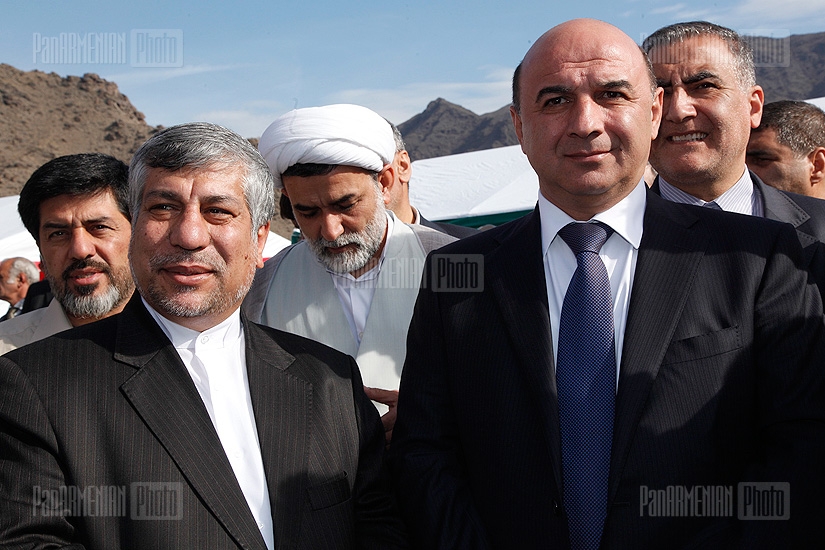 Laying of the foundation stone of the Armenian-Iranian hydroelectric plant in Meghri 