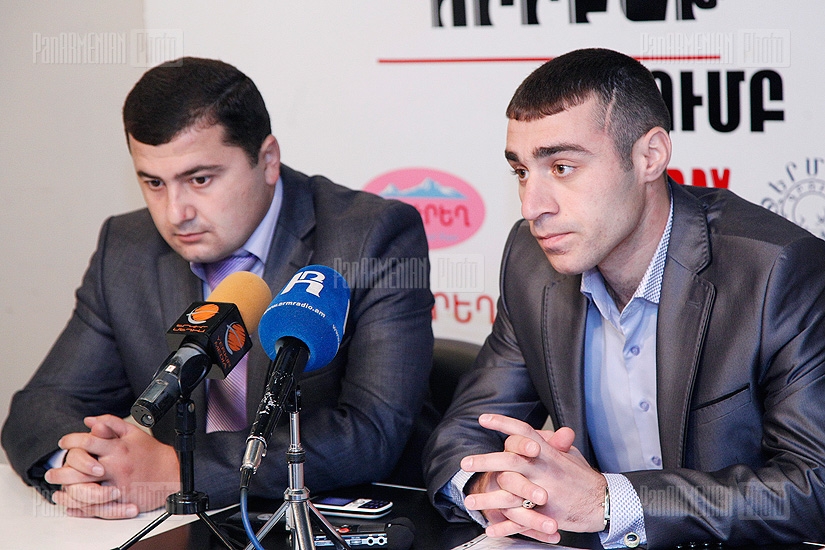 Press conference of ARFD “Nikol Aghbalian” student union’s central department head Gerasim Vardanian and department member Mher Ghazaryan 