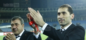 Armenia's football team former captain Sargis Hovsepyan gets awarded with Yerevan city gold medal