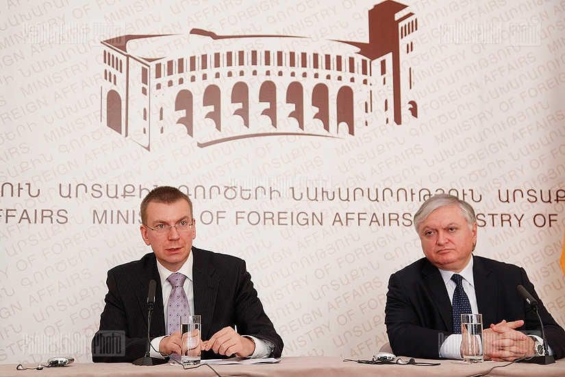 Press conference of Armenian FM Edward Nalbandyan and Foreign Minister of Latvia Edgar Rinkevich 
