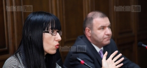 Parliamentary groups hold briefings.Naira Zohrabyan and Mikael Melkumyan